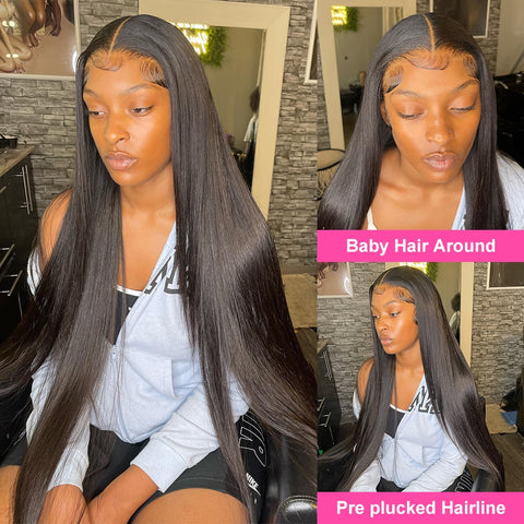 13x4 Bone Straight Lace Front Wig 30 40 Inch Lace Front Human Hair