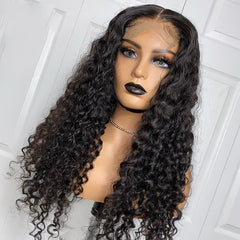 Curly HD Lace Front Wig 8 - 22 Inch Wavy Transparent Human Hair Wig