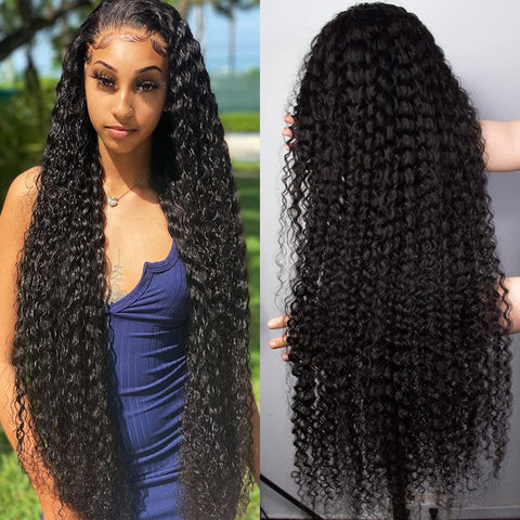 Curly Lace Front Wig 20 Inch Curly Human Hair Free Part Wig 13X4 Curly Wigs for Black Women Natural Color Pre Plucked with Baby Hair