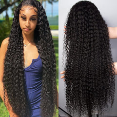 Curly Lace Front Wig 20 Inch Curly Human Hair Free Part Wig 13X4 Curly Wigs for Black Women Natural Color Pre Plucked with Baby Hair