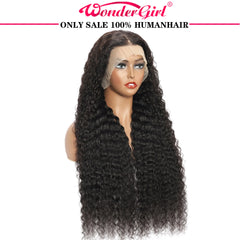 Deep Wave Lace Front Wigs Human Hair for Women Natural Black 13X6X1 T Part Hd Transparent Lace