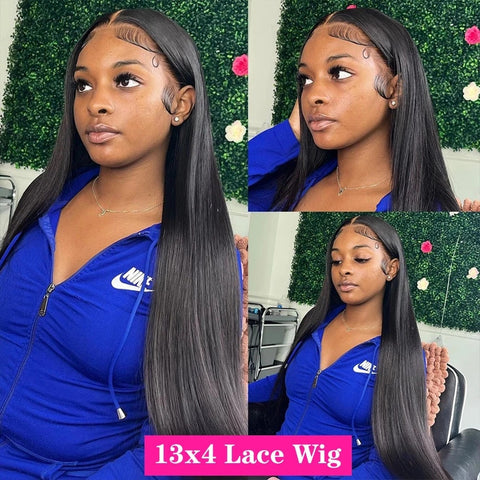 30 40 Inch Bone Straight HD Lace Frontal Wigs Pre Plucked Brazilian