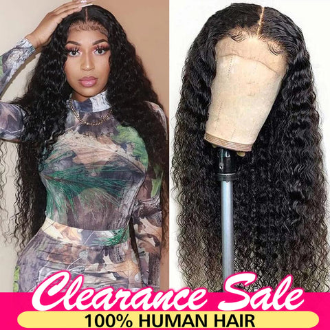 Deep Wave Lace Front Wigs Human Hair for Women Natural Black 13X6X1 T Part Hd Transparent Lace