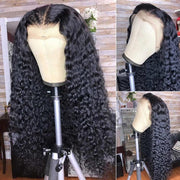 100% Brazilian Deep Wave Human Hair Frontal Wigs Glueless Hd 13X4 Lace Frontal Wig for Black Women Human Hair Wig Lace Front Pre Plucked Transparent Lace Front Wigs with Baby Hair (22, 13X4 Depp Wave Wig)