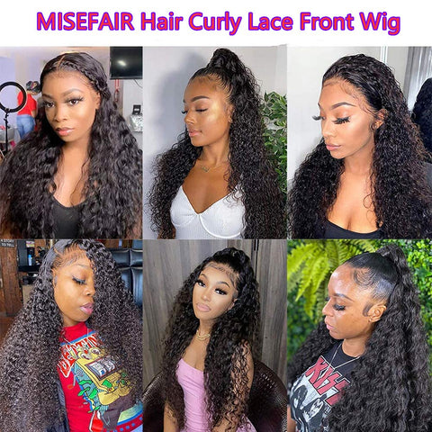 Curly Lace Front Wigs Human Hair 24 Inch Brazilian Deep Curly Human Hair Wigs for Black Women HD Transparent Lace Front Wig Pre Plucked 150% Density with Baby Hair