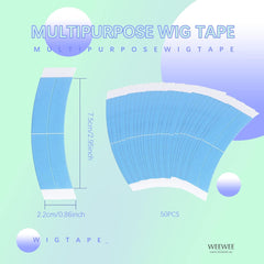 Wig Tape Strips 36 Pieces Lace Front Tape Double Sided Bonding Clear Adhesive Tape for Wigs Toupees Hair Pieces and Hair Extension Water-Proof Strong Adhesive (Blue 1/2 Crosscut)