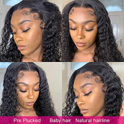 100% Brazilian Deep Wave Human Hair Frontal Wigs Glueless Hd 13X4 Lace Frontal Wig for Black Women Human Hair Wig Lace Front Pre Plucked Transparent Lace Front Wigs with Baby Hair (22, 13X4 Depp Wave Wig)