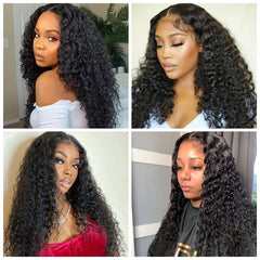 13X6 HD Transparent Lace Front Wigs Human Hair Wigs for Black Women Deep Wave Lace Frontal Closure Wigs Brazilian Virgin Human Hair with Baby Hair Pre Plucked 150% Density 20Inch