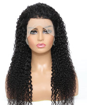 Curly Lace Front Wig 20 Inch Curly Human Hair Free Part Wig 13X4 Curly Wigs for Black Women Natural Color Pre Plucked with Baby Hair