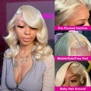 Brazilian Short Bob Wig Loose Wave 613 Honey Blonde 13X4 HD Lace Front Human Hair Wigs Body Wave Transparent Lace Frontal Wigs