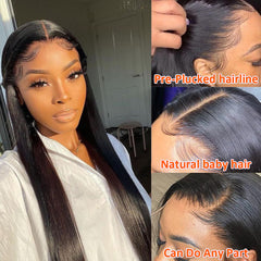 Hd Lace Frontal Wigs 30 Inches Straight Human Hair Wigs 180%