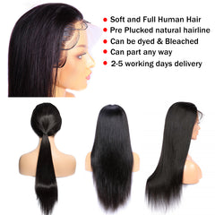 Hd Lace Frontal Wigs 30 Inches Straight Human Hair Wigs 180%