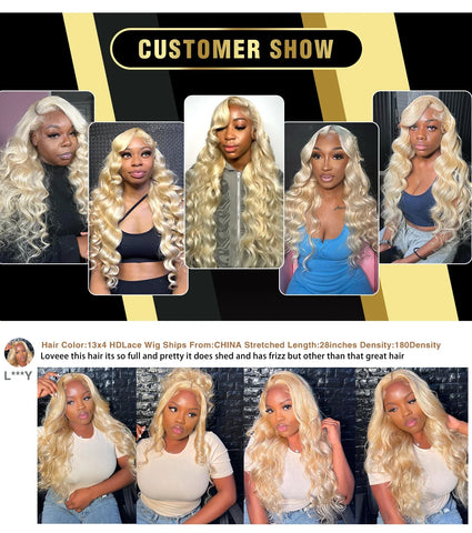 34 40 Inch 613 Honey Blonde Color Wig HD Body Wave 13x6 Lace Frontal Human Hair Wigs For Women 13x4 Lace Front Wig