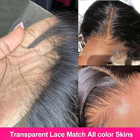 Straight Lace Front Wigs Human Hair 180% Density 13x4 Transparent Lace Front Wigs for Black Women Pre Plucked with Baby Hair