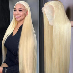 613 HD Lace Frontal 13x6 Blonde Front Wig Transparent Lace Closure Bone Straight Honey Colored 180% Human Hair Wigs for Women