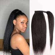 Straight Ponytail  Wrap Around Clip In Brazilian Human Hair Extension 10 To 32 Inches