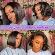 Wear Go Glueless Bob Wig Lace Front Human Hair Wigs Short Pre Plucked