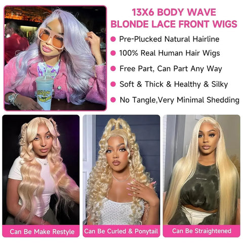 Body Wave Lace Front Wig Blonde Wig 13x4 hd lace frontal wig human hair Blonde Human Hair Wigs 13x6 glueless wigs human hair