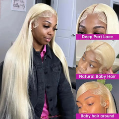 13x6 Hd Transparent Lace Frontal Wigs Human Hair Colored Wig 613 Bone Straight 30 Inch Blonde Brazilian 100% For Women Choice