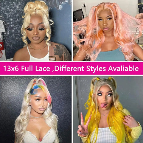 34 40 Inch 613 Honey Blonde Color Wig HD Body Wave 13x6 Lace Frontal Human Hair Wigs For Women 13x4 Lace Front Wig