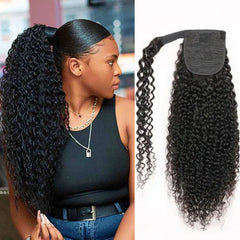 Straight Ponytail  Wrap Around Clip In Brazilian Human Hair Extension 10 To 32 Inches