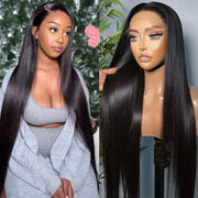 Straight Lace Front Wigs Human Hair 180% Density 13x4 Transparent Lace Front Wigs for Black Women Pre Plucked with Baby Hair