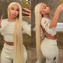 13x6 Hd Transparent Lace Frontal Wigs Human Hair Colored Wig 613 Bone Straight 30 Inch Blonde Brazilian 100% For Women Choice