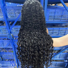 Pampering 200% High Density  Deep Wave 36 38  Inch 13x4  HD Lace Frontal Human Hair Wig Brazilian Curly Wigs For Women