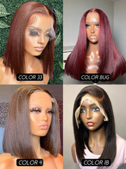 13x4 Lace Front Human Hair Wig Transparent Lace Frontal Wigs For Black