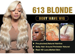 34 40 Inch 613 Honey Blonde Color Wig HD Body Wave 13x6 Lace Frontal Human Hair Wigs For Women 13x4 Lace Front Wig