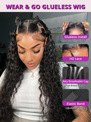 Pampering 200% High Density  Deep Wave 36 38  Inch 13x4  HD Lace Frontal Human Hair Wig Brazilian Curly Wigs For Women