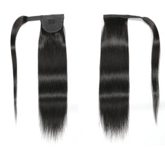 Straight Ponytail  Wrap Around Clip In Brazilian Human Hair Extension 10 To 32 Inches