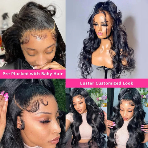 30 32 34Inch Lace Front Wigs Body Wave Wig Human Hair 180% Brazilian 13x4 13x6 Transparent HD Lace Frontal Wig Lace Closure Wig