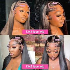 100% Human Hair Wigs HD Lace Wig For Women Straight 13x4 13x6 Transparent Lace Frontal Wig Remy Human Hair HD Lace Front Wig