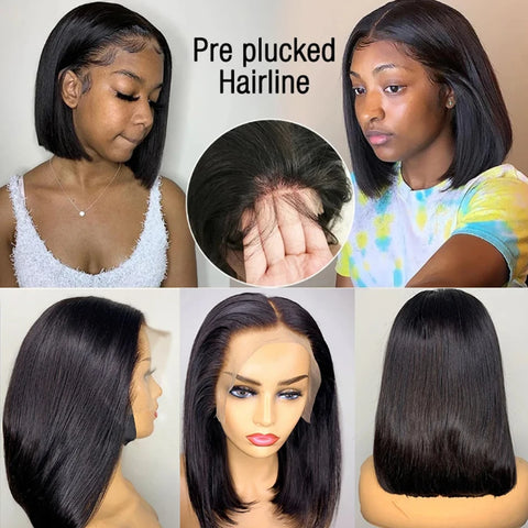 Wear Go Glueless Bob Wig Lace Front Human Hair Wigs Short Pre Plucked