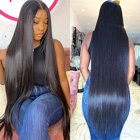 Straight Lace Front Wigs Human Hair 180% Density 13x4 Transparent Lace Front Wigs for Black Women Pre Plucked with Baby Hair