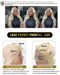 34 40 Inch 613 Honey Blonde Color Wig HD Body Wave 13x6 Lace Frontal Human Hair Wigs For Women 13x4 Lace Front Wig