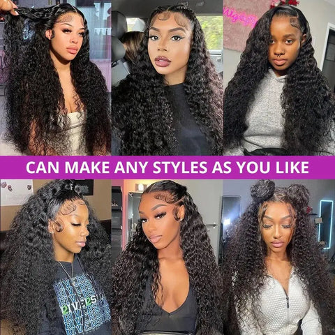 Curly Human Hair Wigs For Women Water Wave Lace Front Wig 13x4 13x6 Lace Frontal Deep Wave Wig 100% Human Hair Hd Lace Wigs