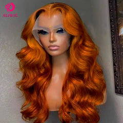 30 Inch Ginger Orange Body Wave Lace Frontal Wig HD 13X4 Lace Front Wig Glueless Lace Wigs Brazilians Human Hair