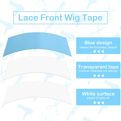 48 Pieces Lace Front Tape Wig Lace Front Wig Tape Adhesive Tape Double-Sided Waterproof Lace Wigs Tape C-Shaped Hair Wig Tape for Wigs Toupees Hair Pieces and Hair Extension