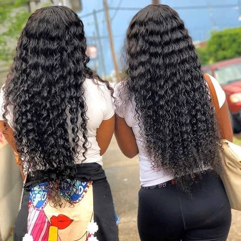 T-Part Deep Wave Lace Front Wig Human Hair for Black Women 13X4X1 Middle Part Curly Medium Brown Lace Wig with Baby Hair 150 Density Brazilian Hair Wigs 10 Inch Natural Color